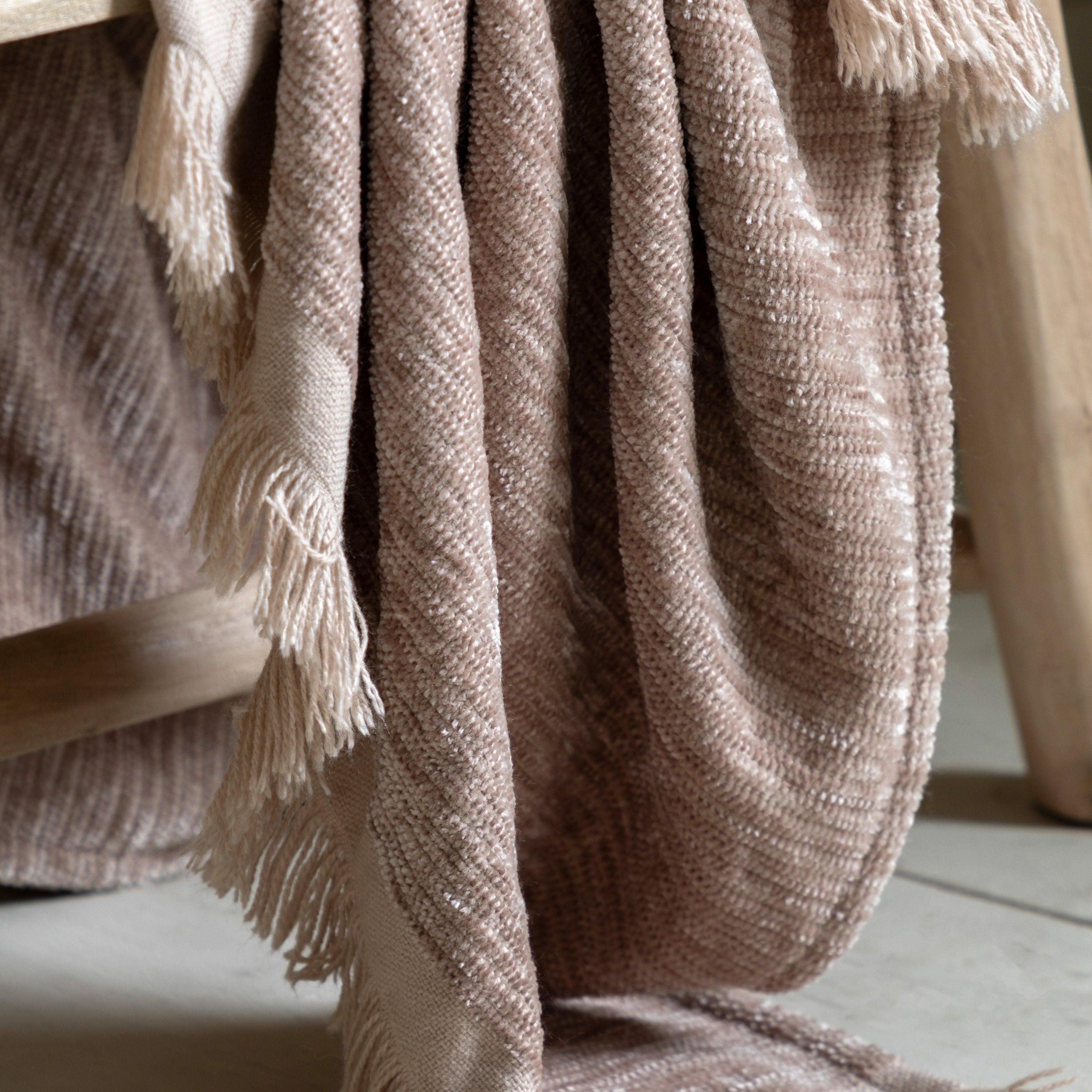 Willow Natural Taupe Chenille Throw